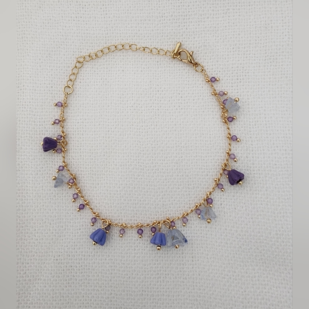 Purple Lily Charm Bracelet NWOT